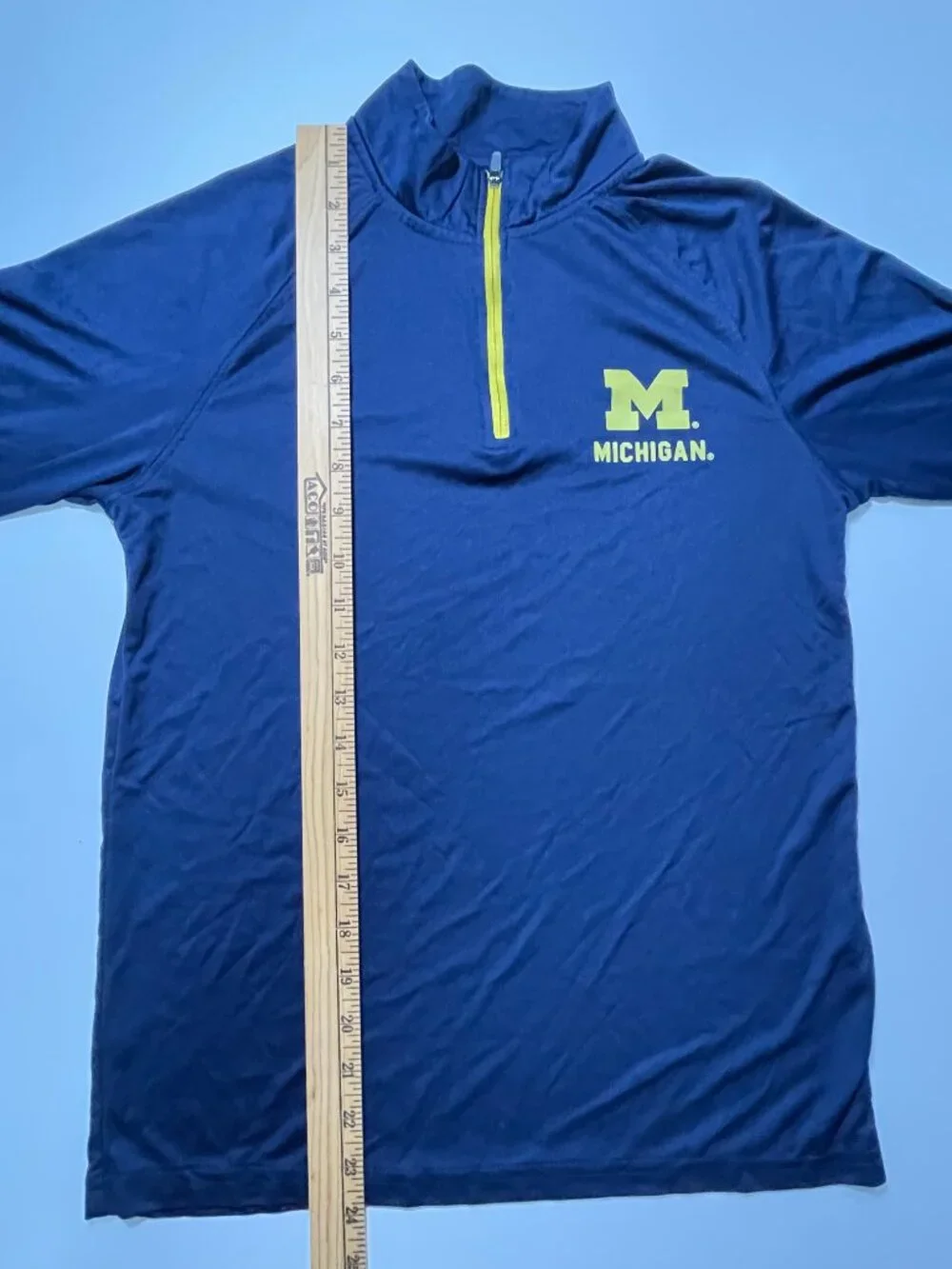 University of Michigan Colosseum Youth Large Tech Quarter Zip Navy Poly U of M